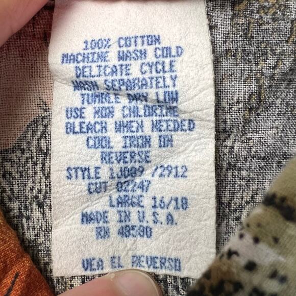 Denim Republic Vintage Safari Tropical Women's Blouse Shirt Size Large AOP Zebra - Picture 7 of 7